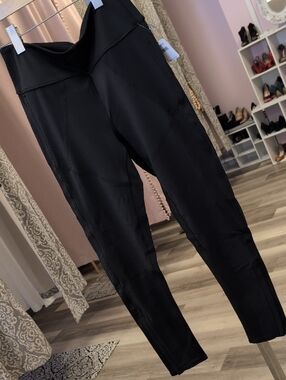Free People Black High-Waist Seam-Detail Leggings